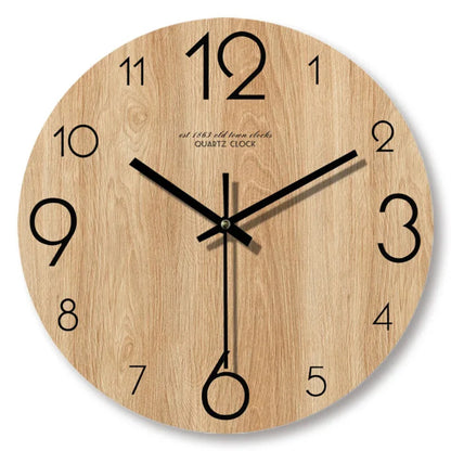 Timberra - Stille Wanduhr aus Holz mit natürlicher Maserung