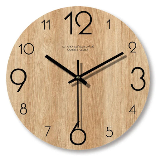Timberra - Stille Wanduhr aus Holz mit natürlicher Maserung