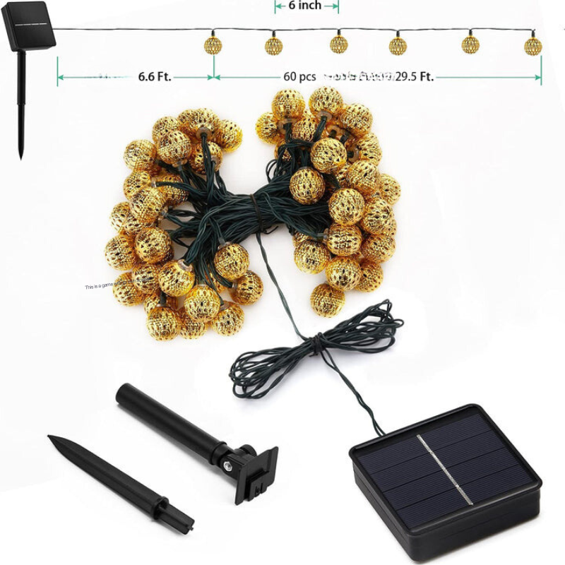 Solar String Lights in Moroccan Style – 5M to 12M Lengths with Warm White LED 4