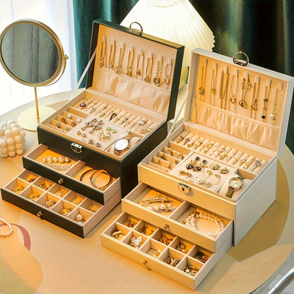 Velvique - Luxus Leder Schmuck Organizer Box