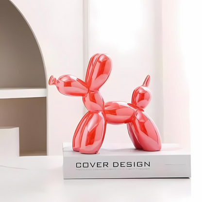 Verspielter Ballon Hund Figur - Keramik Kunst für Zuhause