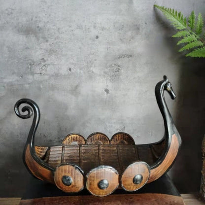 Viking Ship Organizer - Dekorativer Tafelaufsatz mit Aufbewahrung