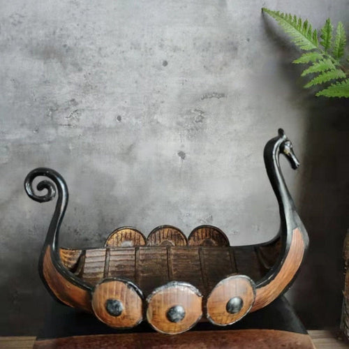 Viking Ship Organizer - Dekorativer Tafelaufsatz mit Aufbewahrung