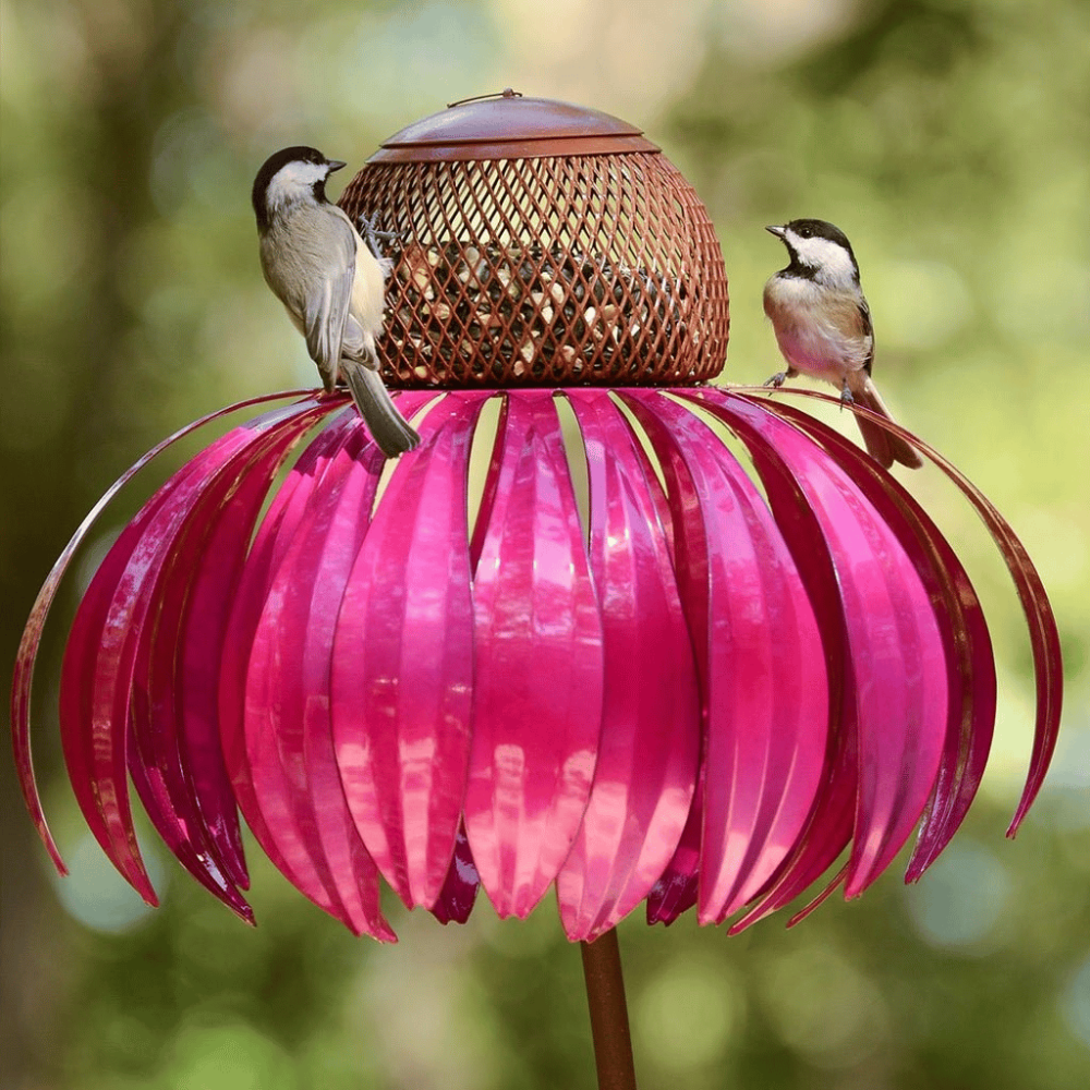 Stylish Cone Bird Feeder - Durable Weather-Resistant Iron Design for Outdoor Gardens, Rustic Bronze Finish, Easy to Hang 2