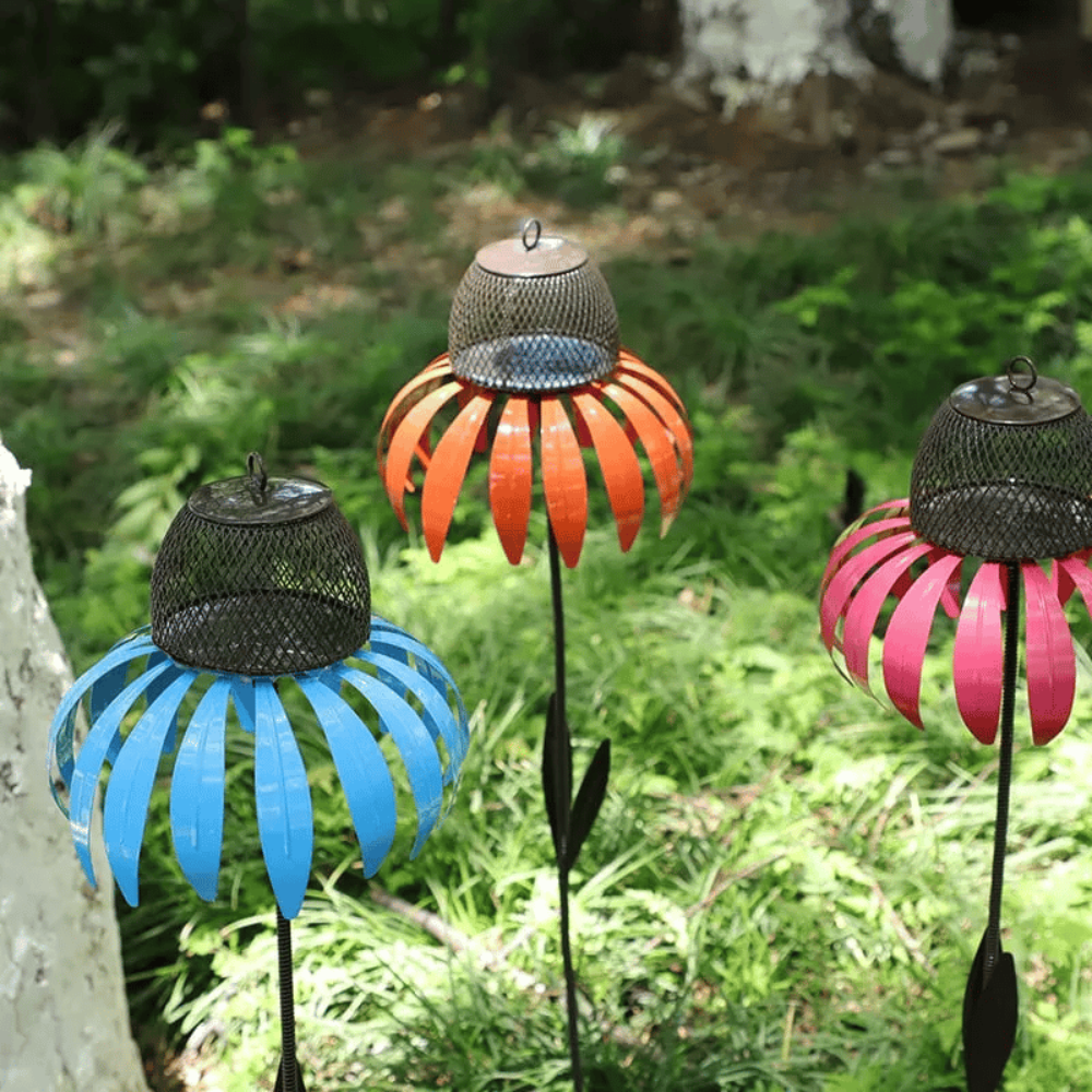 Stylish Cone Bird Feeder - Durable Weather-Resistant Iron Design for Outdoor Gardens, Rustic Bronze Finish, Easy to Hang 4