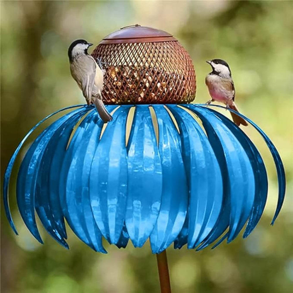 Stylish Cone Bird Feeder - Durable Weather-Resistant Iron Design for Outdoor Gardens, Rustic Bronze Finish, Easy to Hang 7