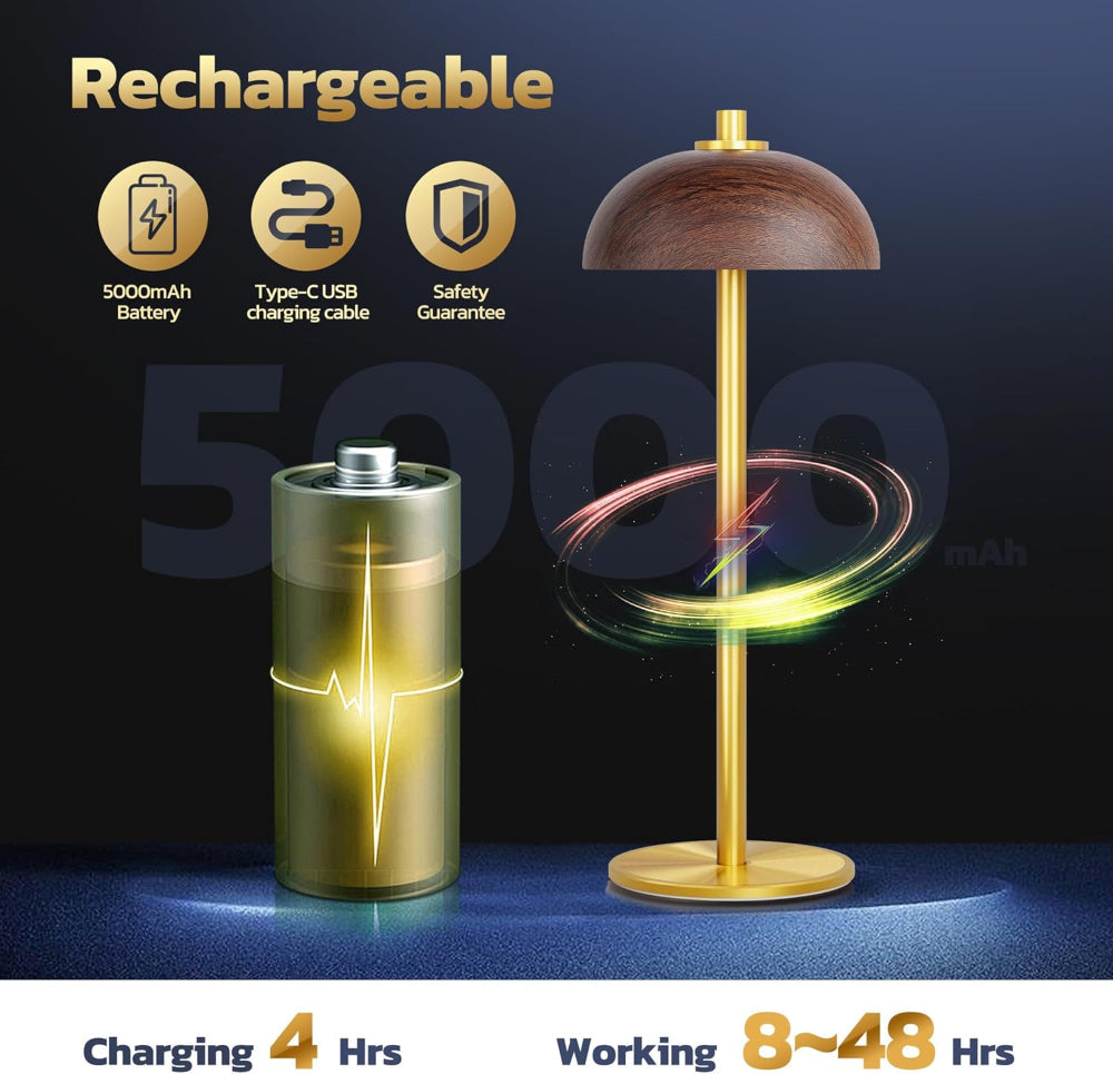 Wiederaufladbare kabellose Luxe-Tischlampe - Touch Control & einstellbare Helligkeit
