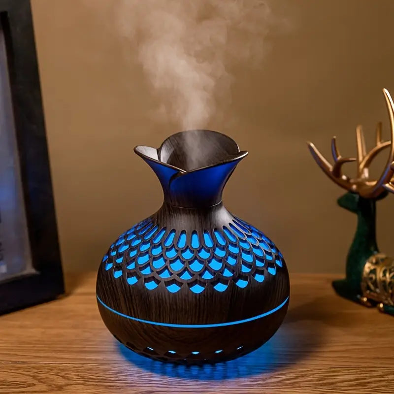 Modern USB Aroma Diffuser with Floral Design – 10-Hour Fine Mist and Night Light 2