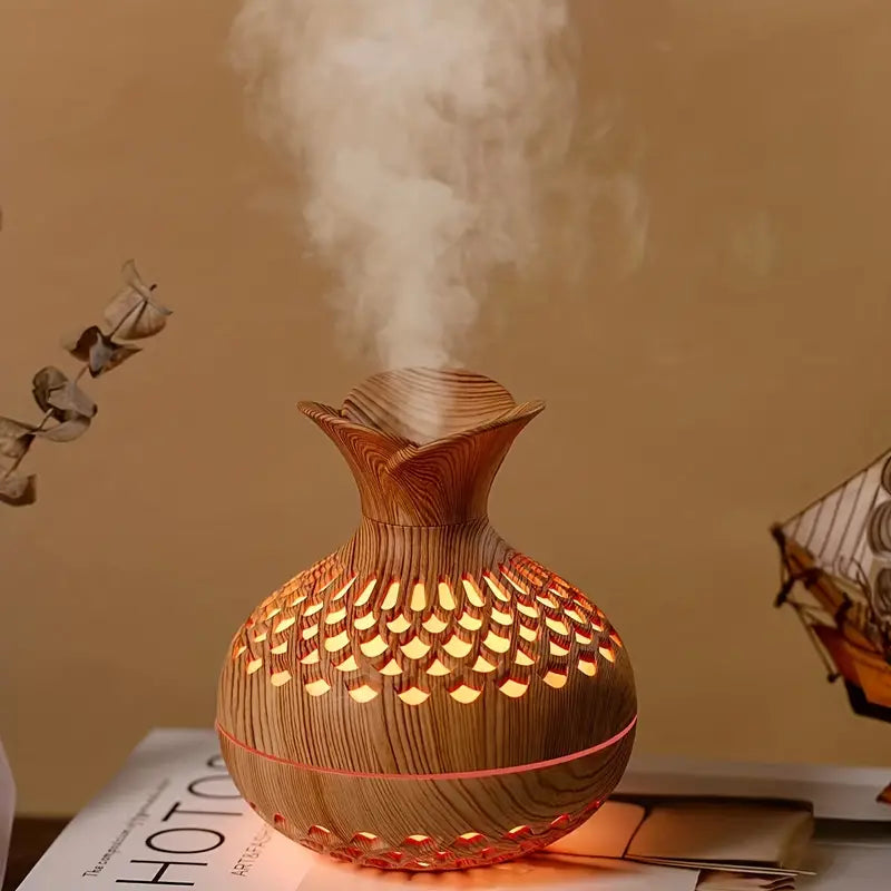 Modern USB Aroma Diffuser with Floral Design – 10-Hour Fine Mist and Night Light 5