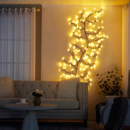 DIY Adjustable LED Willow Branch Lights – 230cm Warm White String Lights for Home Decor 1