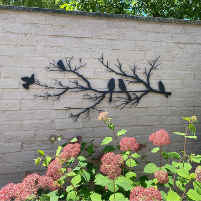 Metal Wall Art with Birds on Branches – Minimalist Black Decor for Living Room and Bedroom 3