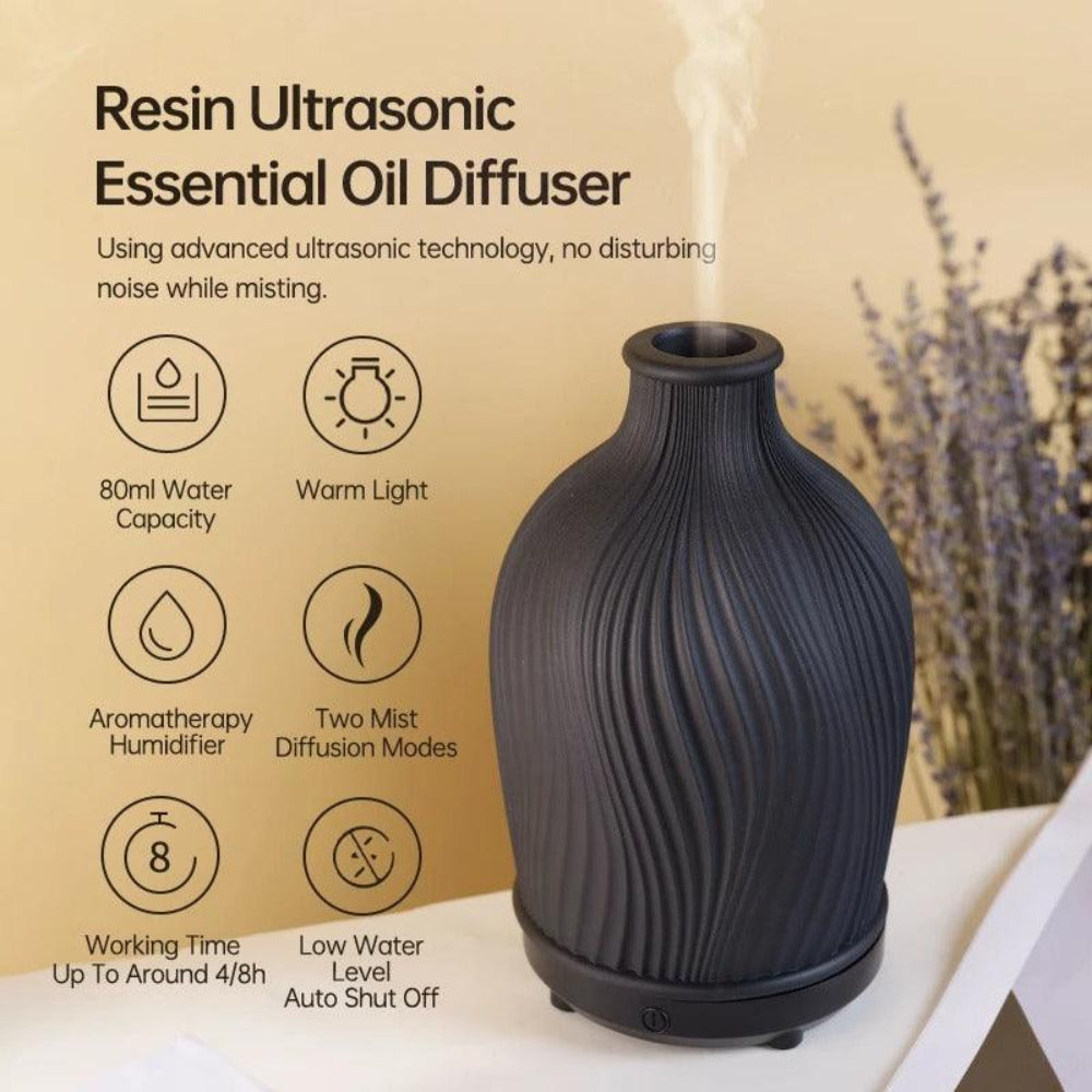 Modern Boho-Style Polyresin Aroma Diffuser – Ultrasonic Humidifier for Home and Office 9