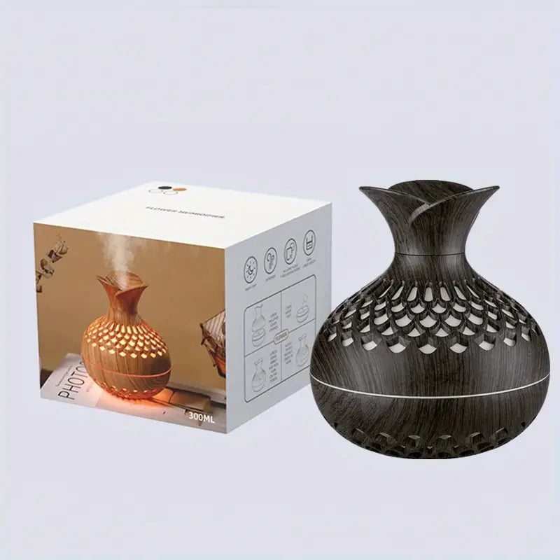 Modern USB Aroma Diffuser with Floral Design – 10-Hour Fine Mist and Night Light 10