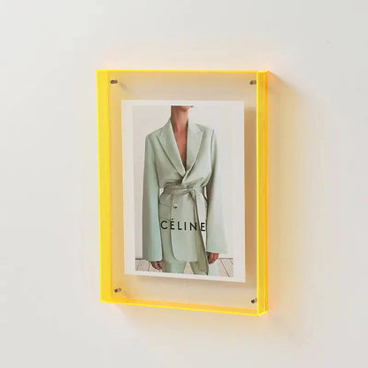 Transparent Acrylic Photo Frame with Colorful Edges – Modern Display for 10x15 cm Photos 11