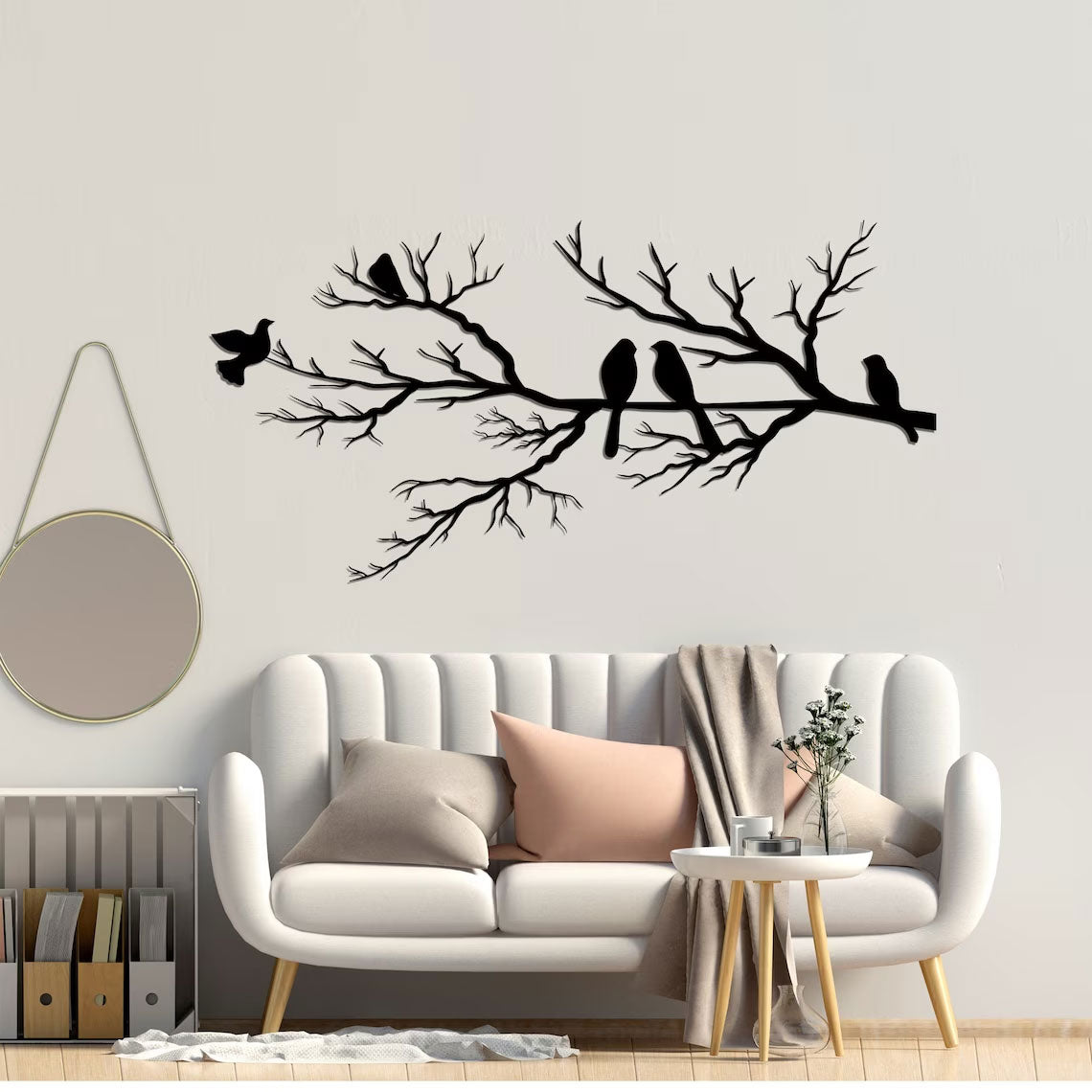 Metal Wall Art with Birds on Branches – Minimalist Black Decor for Living Room and Bedroom 5