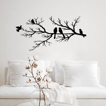 Metal Wall Art with Birds on Branches – Minimalist Black Decor for Living Room and Bedroom 2