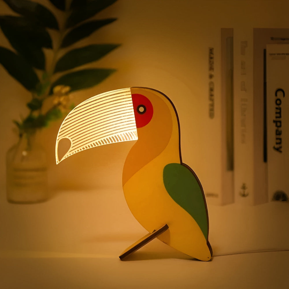 Wooden Animal Table Lamp for Kids – Cute Designs with LED Lighting and Touch Control 1