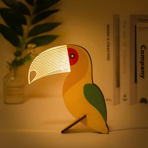 Wooden Animal Table Lamp for Kids – Cute Designs with LED Lighting and Touch Control 1