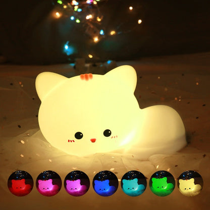 Soft Silicone Cat Night Light for Kids – Rechargeable LED Lamp with Touch Control 6