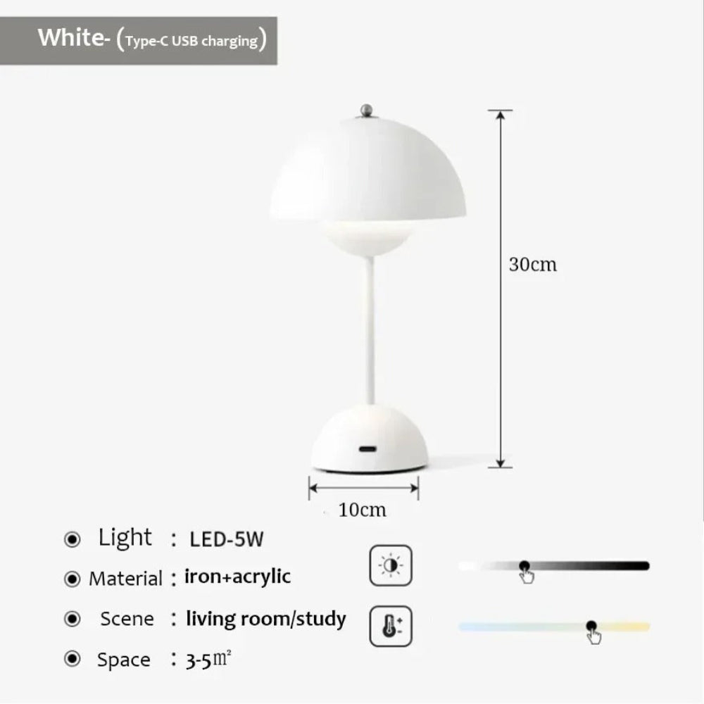 Cordless LED Table Lamp with Adjustable Brightness – Modern Design for Bedside, Desk, or Living Room 25