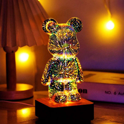 Unique Firework Bear Lamp – Hand-Blown Glass with Stunning Light Effect 6