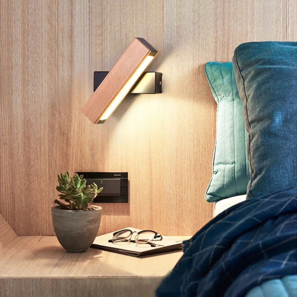 Modern LED Wall Lamp with Adjustable Wood Design – Energy Efficient and Stylish 2