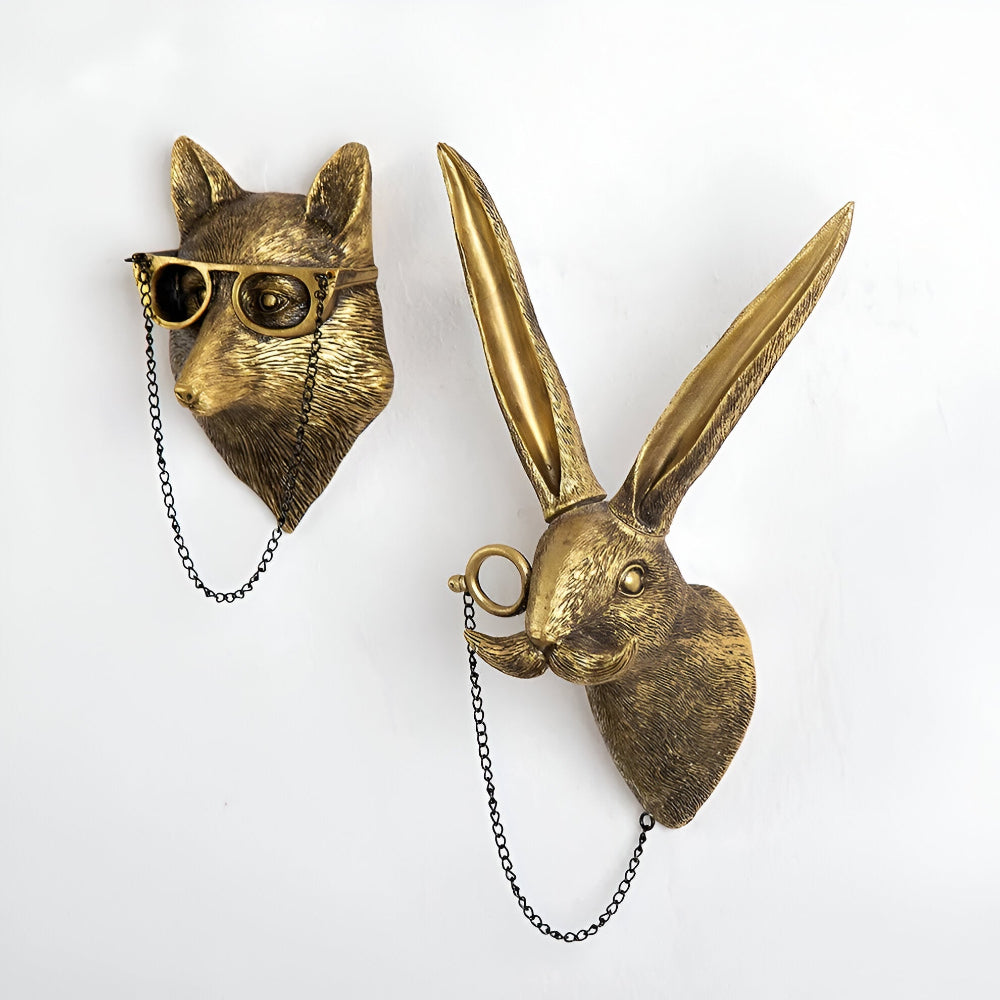 Wall-Mounted Animal Sculptures – Handcrafted Decorative Hooks for Home Accents 3