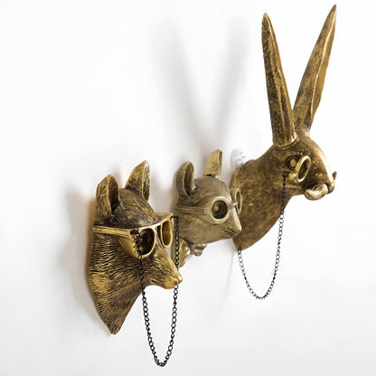 Wall-Mounted Animal Sculptures – Handcrafted Decorative Hooks for Home Accents 2