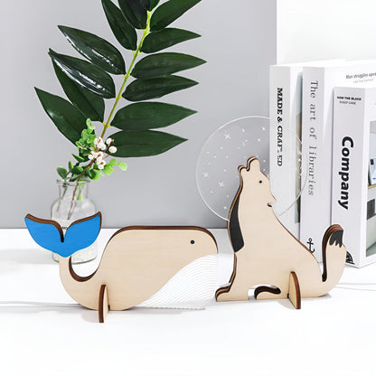 Wooden Animal Table Lamp for Kids – Cute Designs with LED Lighting and Touch Control 5
