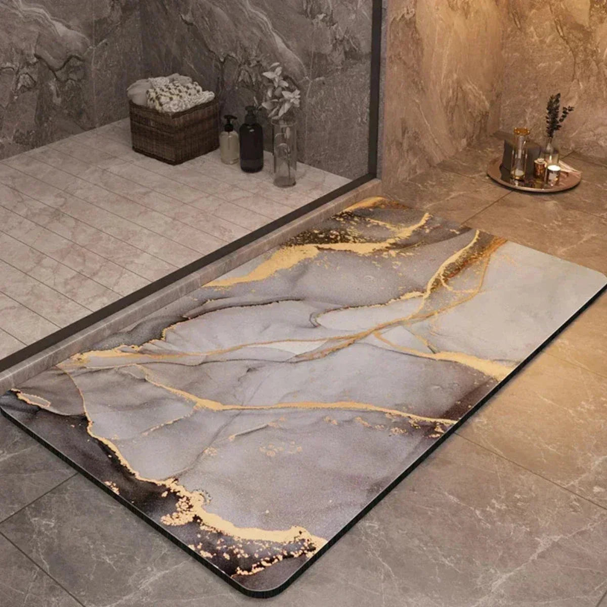 Ultra-Absorbent Anti-Slip Bath Mat - Quick-Drying Diatomaceous Earth and Natural Fiber 2