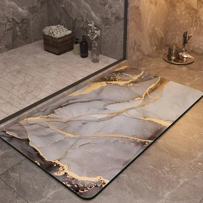 Ultra-Absorbent Anti-Slip Bath Mat - Quick-Drying Diatomaceous Earth and Natural Fiber 2
