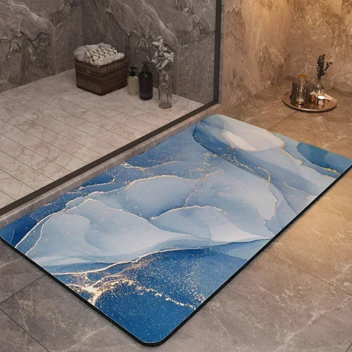 Ultra-Absorbent Anti-Slip Bath Mat - Quick-Drying Diatomaceous Earth and Natural Fiber 8