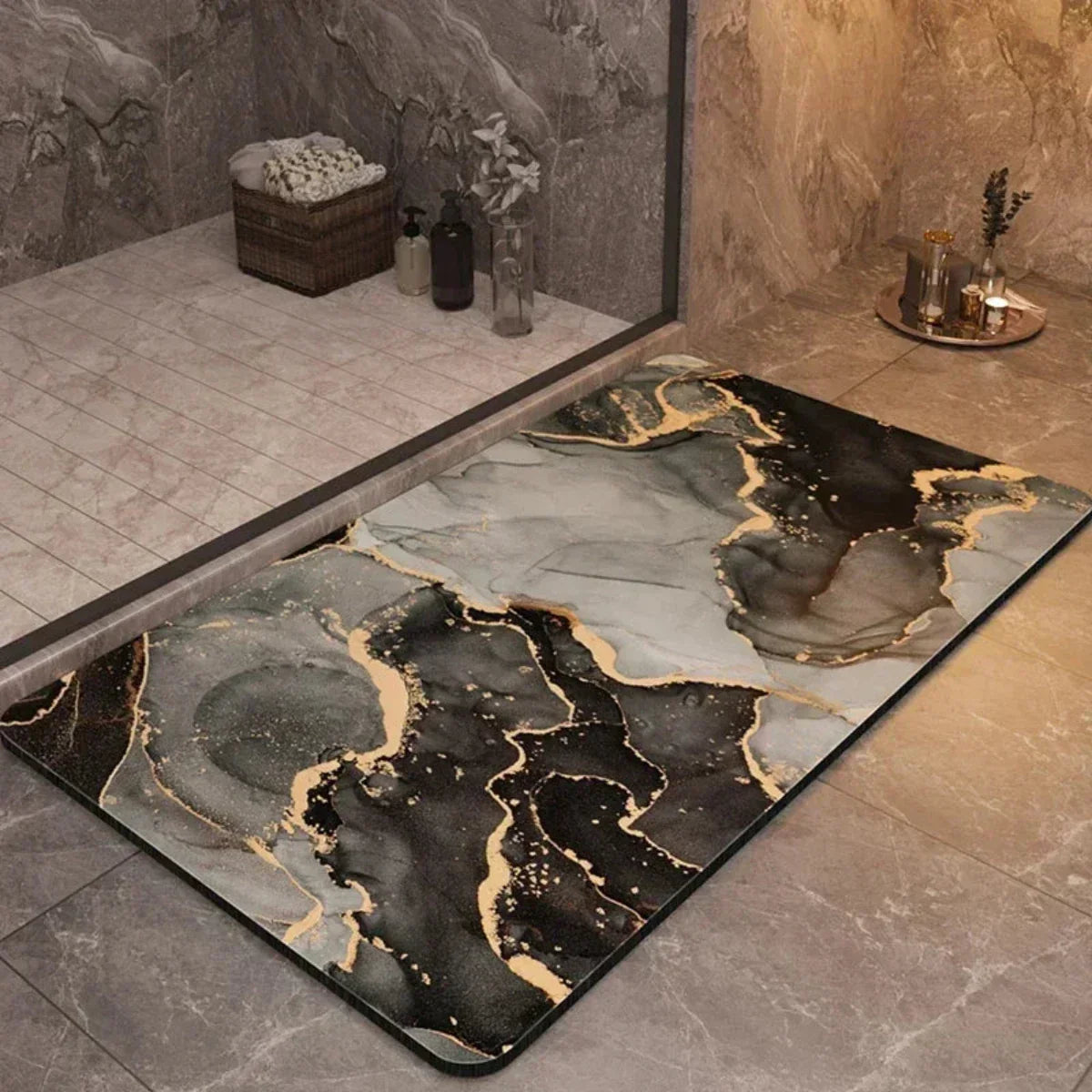 Ultra-Absorbent Anti-Slip Bath Mat - Quick-Drying Diatomaceous Earth and Natural Fiber 6