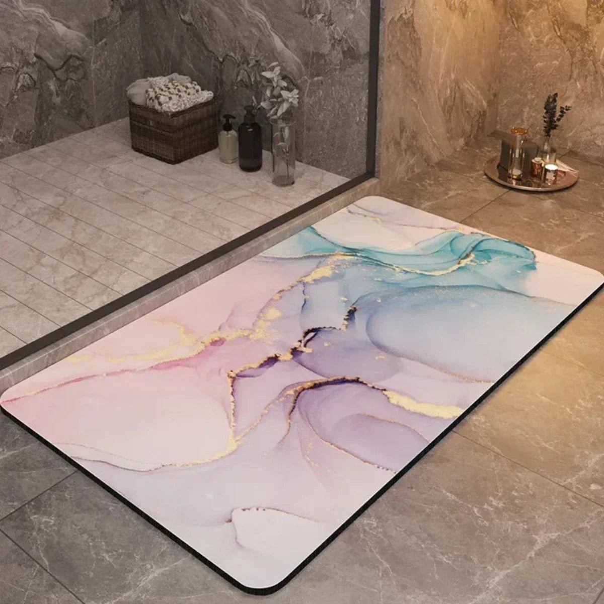 Ultra-Absorbent Anti-Slip Bath Mat - Quick-Drying Diatomaceous Earth and Natural Fiber 10