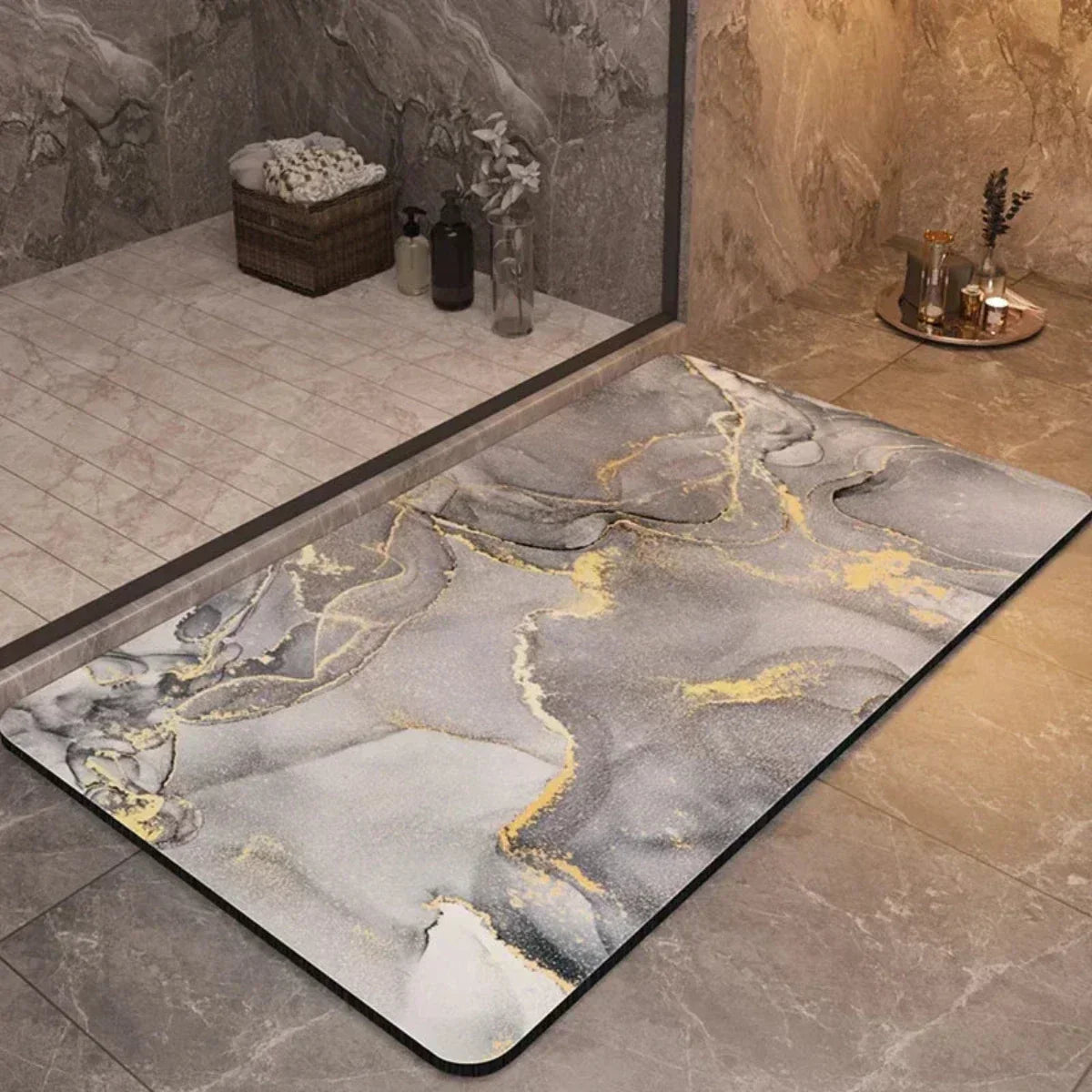 Ultra-Absorbent Anti-Slip Bath Mat - Quick-Drying Diatomaceous Earth and Natural Fiber 5