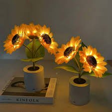 Sunflower-Inspired LED Lamp with Gentle Glow – Rechargeable Decorative Light 6