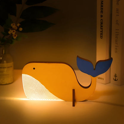 Wooden Animal Table Lamp for Kids – Cute Designs with LED Lighting and Touch Control 2