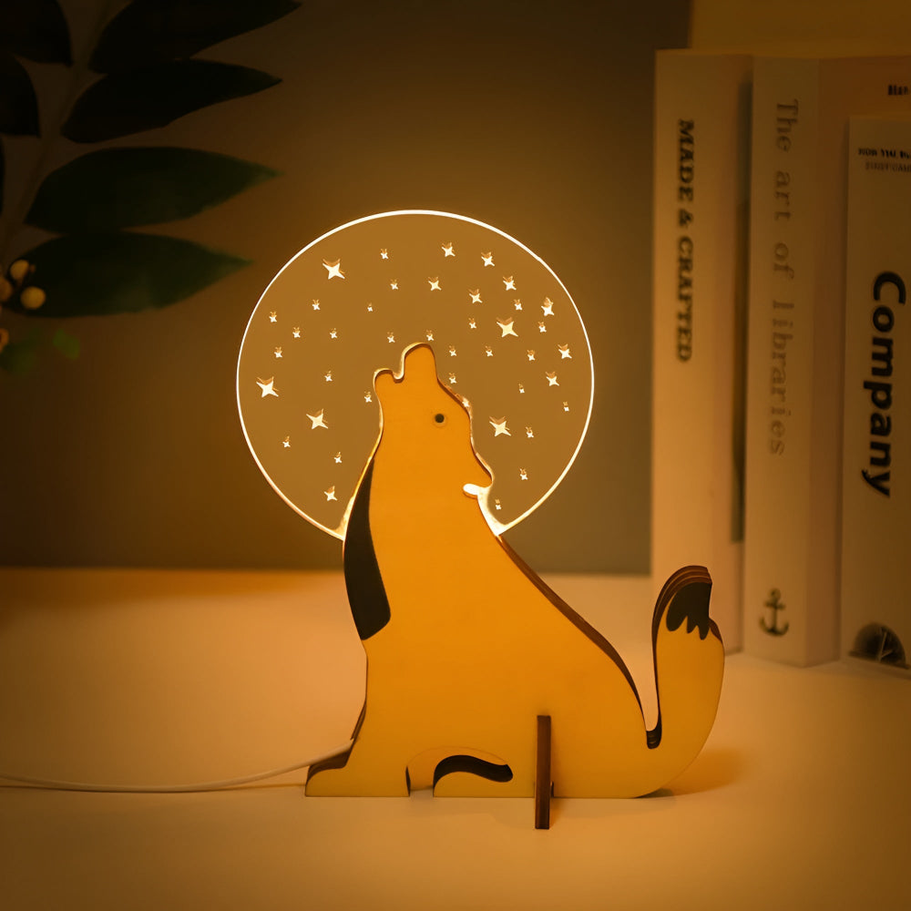 Wooden Animal Table Lamp for Kids – Cute Designs with LED Lighting and Touch Control 4