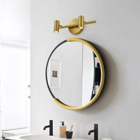 Minimalist Wall Sconce with Gold Accents – Modern Cylindrical Design for Living Room and Bedroom 1
