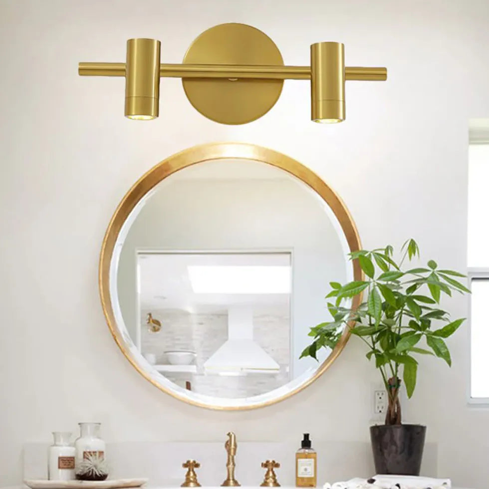Minimalist Wall Sconce with Gold Accents – Modern Cylindrical Design for Living Room and Bedroom 2