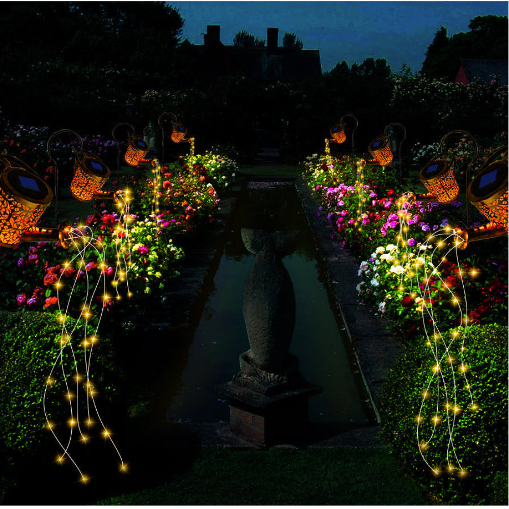 Solarbetriebene LED-Wasserfall-Deko-Leuchte - Gartendekoration im Freien