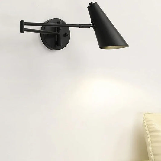 Foldable Modern Reading Wall Lamp with Adjustable Angle – Compact Black Design 1
