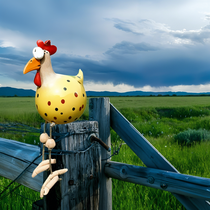Whimsical Large-Eyed Chicken Statue – Fun Garden Ornament for Outdoor Decor 11