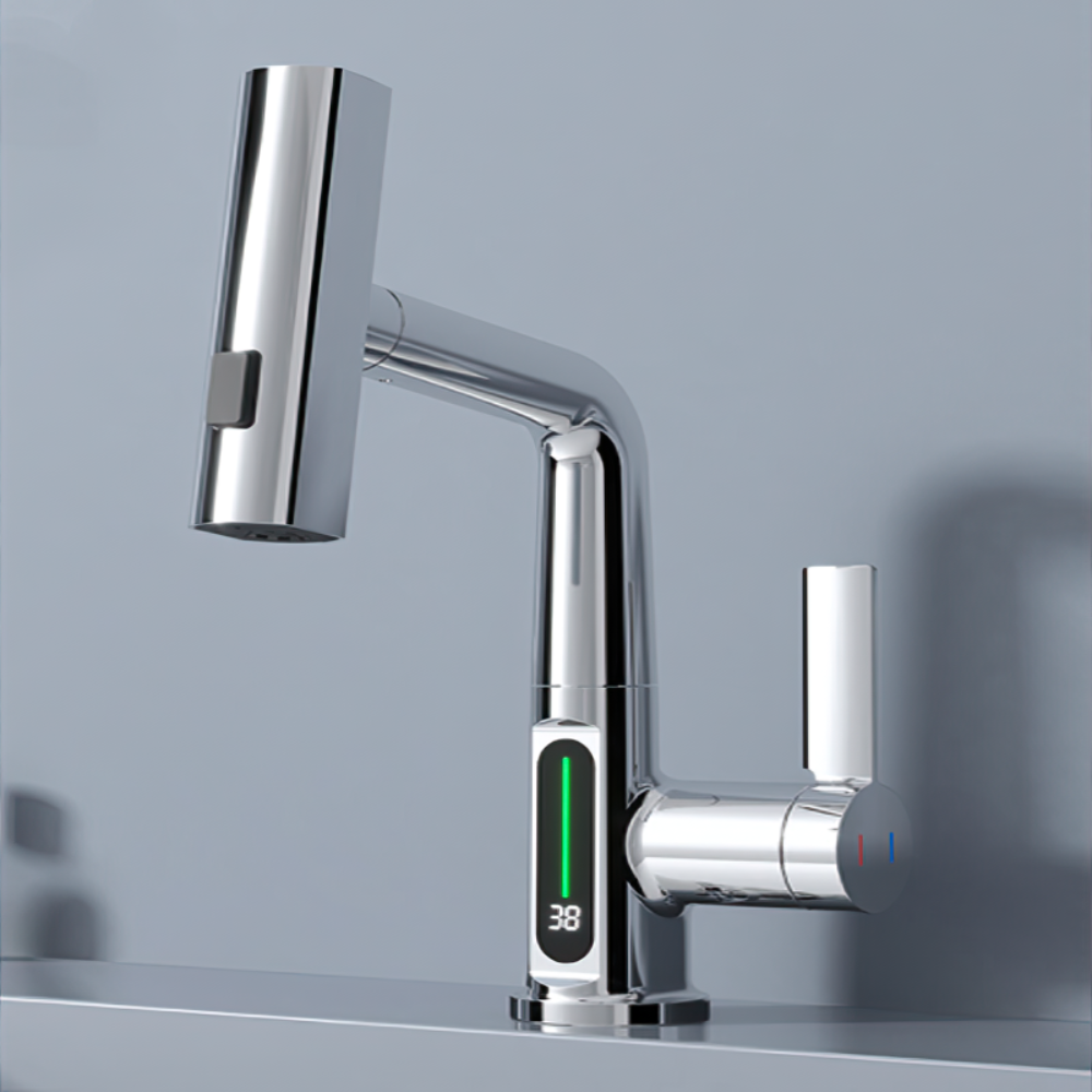 Digital Kitchen Faucet with LED Temperature Display – 360° Swivel Design for Easy Installation and Safe Use 1
