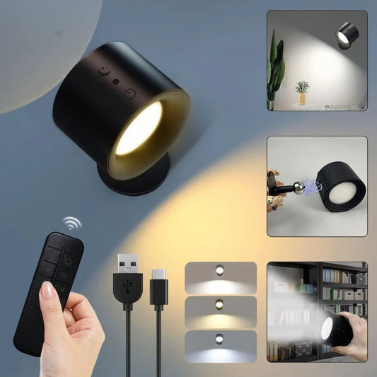 360° Drehbare Wandleuchte mit Fernbedienung - Ideal für jeden Platz