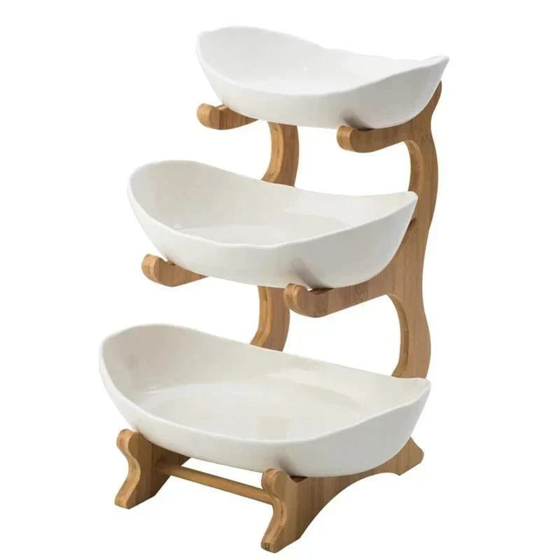 Modern Bamboo Fruit Basket with Removable Trays – 2 or 3 Tier Design for Kitchen Organization 9