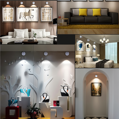 Battery-Powered Rotatable LED Spotlight with Remote Control – Adjustable Lighting for Art Displays 4