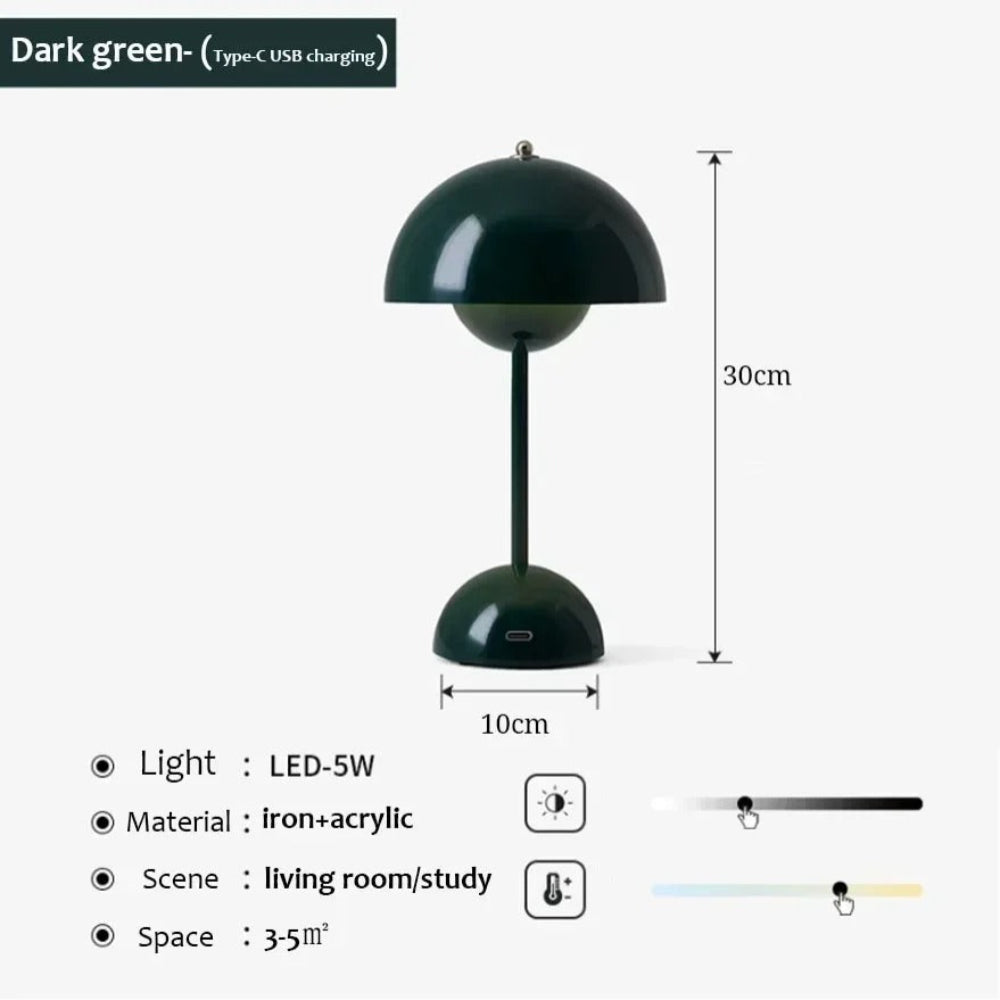 Cordless LED Table Lamp with Adjustable Brightness – Modern Design for Bedside, Desk, or Living Room 21
