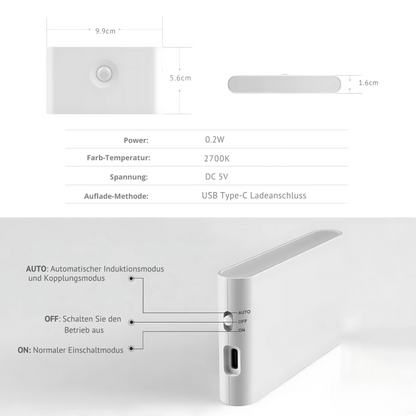 LED Night Light with Motion Sensor Activation – Energy Efficient and USB Rechargeable 3