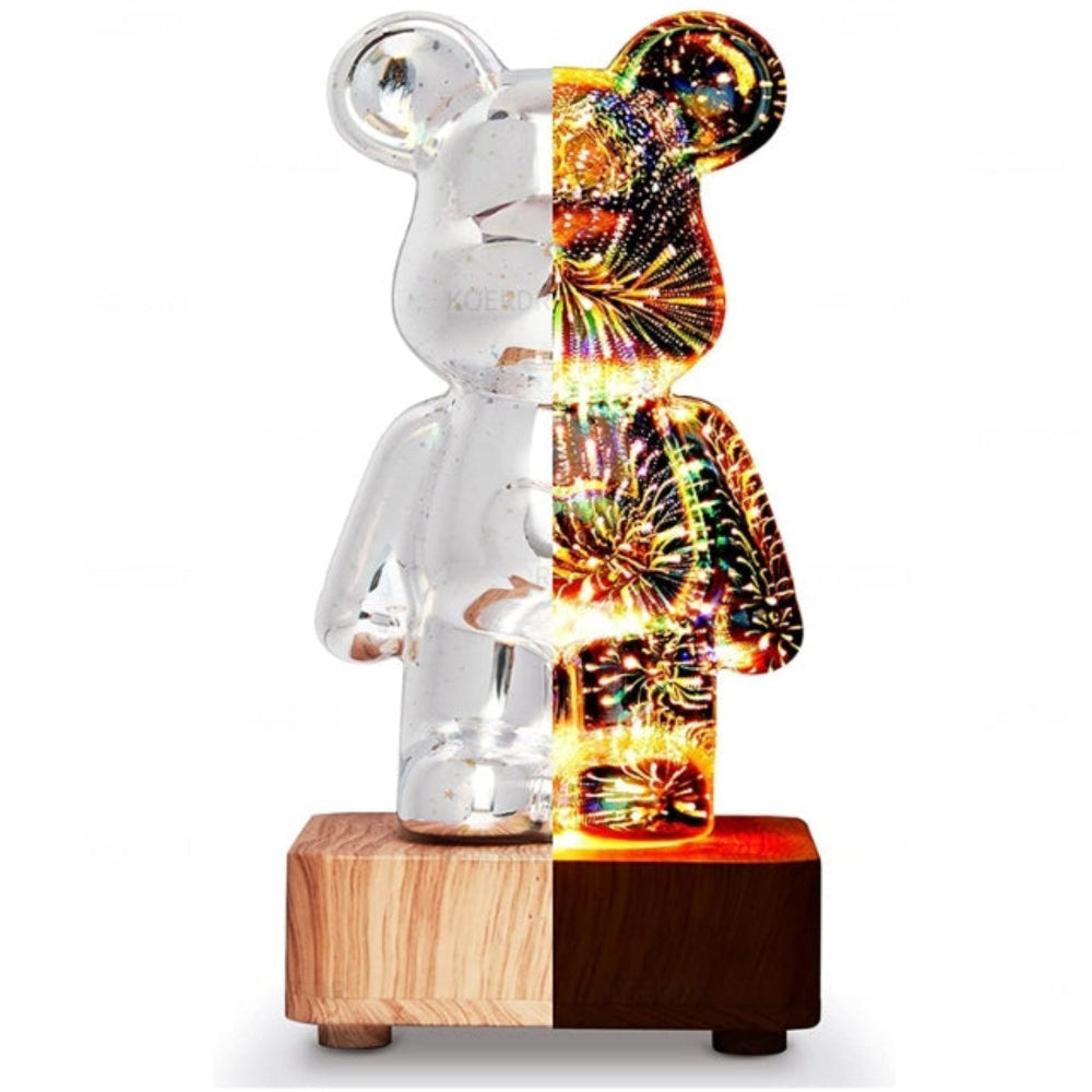 Unique Firework Bear Lamp – Hand-Blown Glass with Stunning Light Effect 4
